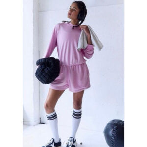 FP Movement Such a Flirt Romper NWOT Size Large Free People Pink